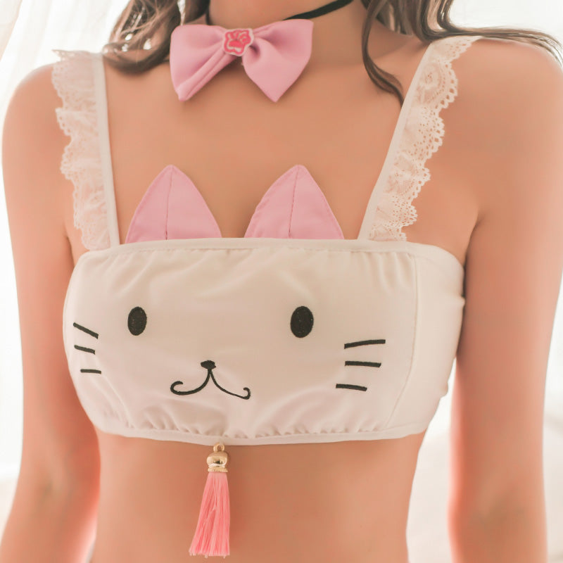 猫ちゃん風 ランジェリー ネコ耳ネコしっぽ コスプレ 萌え萌え 誘惑下着