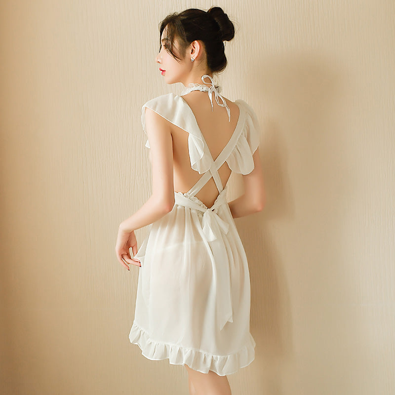 ホワイトメイド シフォンセット 萌え萌え ランジェリー 大人 女性