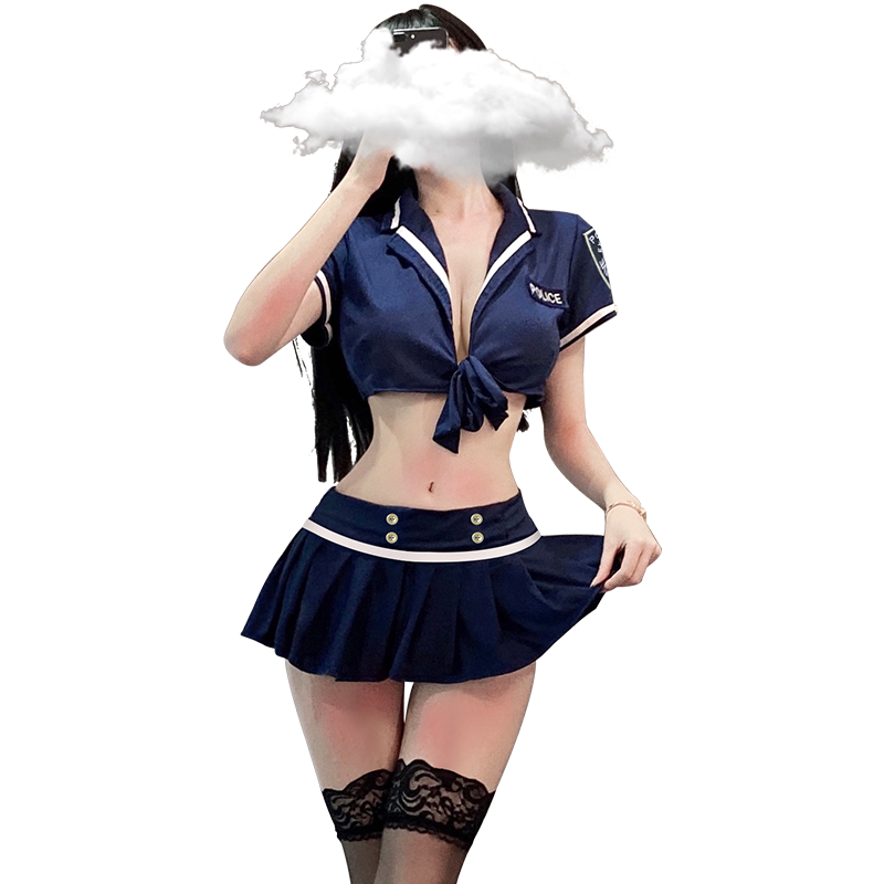 警察コスプレ 婦警 セクシーランジェリー 可愛い 誘惑 胸空き