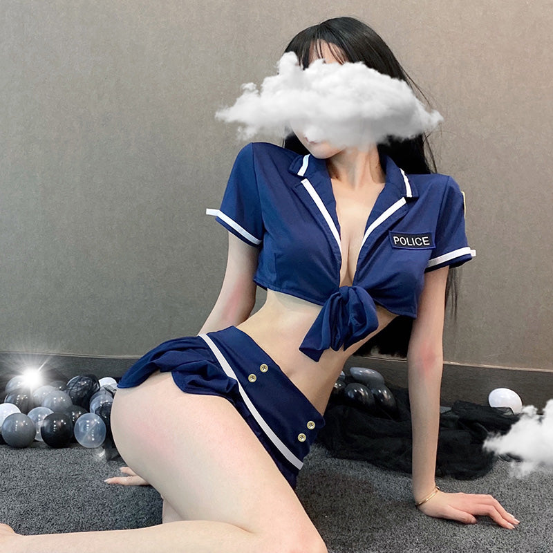 警察コスプレ 婦警 セクシーランジェリー 可愛い 誘惑 胸空き