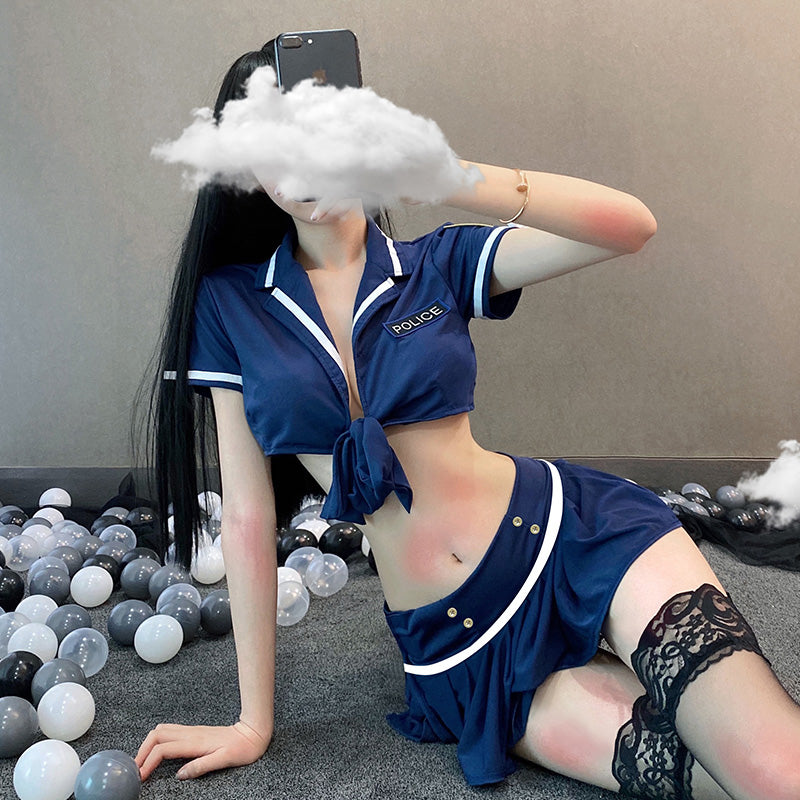 警察コスプレ 婦警 セクシーランジェリー 可愛い 誘惑 胸空き