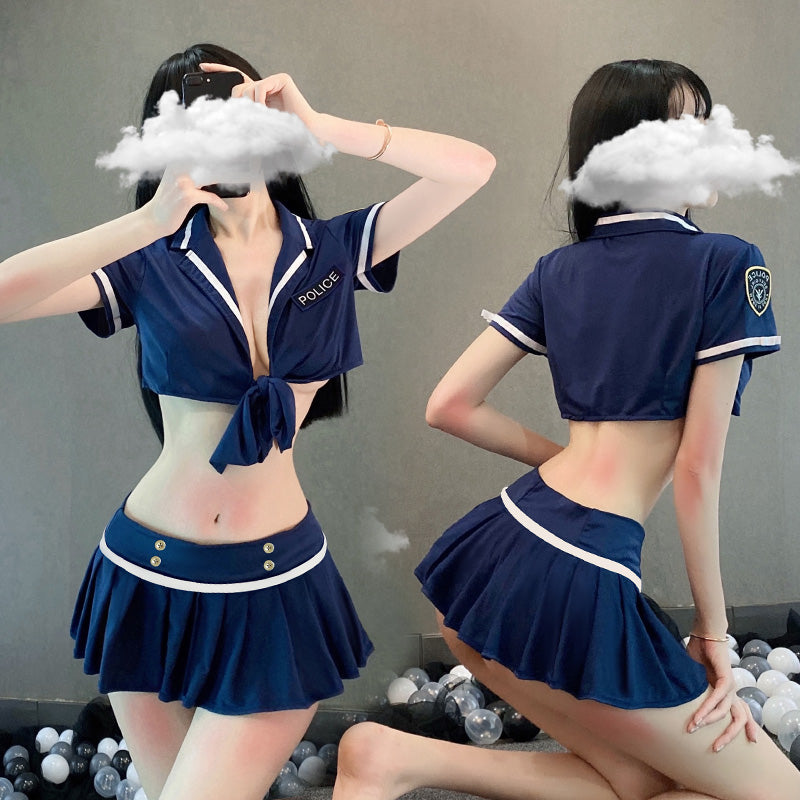 警察コスプレ 婦警 セクシーランジェリー 可愛い 誘惑 胸空き