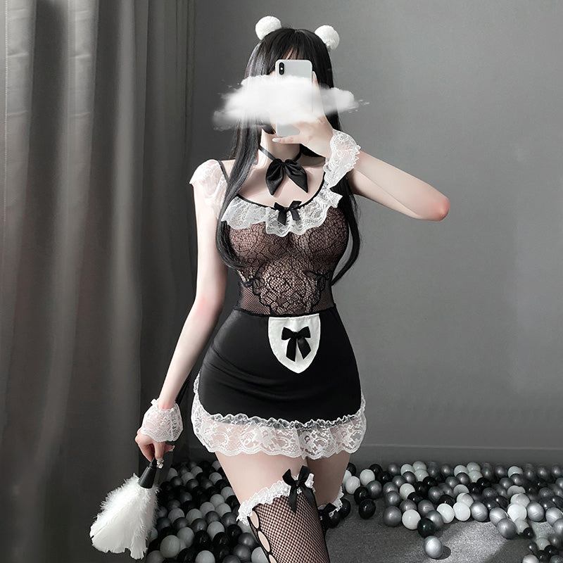 かわいいメイド 過激 萌え萌え ランジェリー 豪華セット 誘惑コスプレ