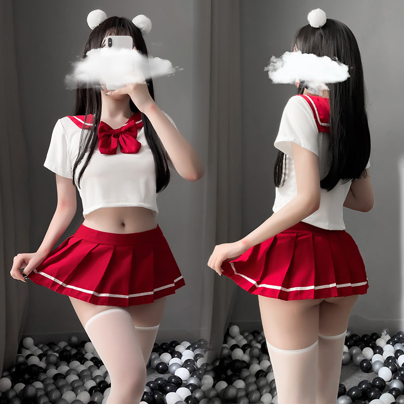 ランジェリー コスチューム 学生服 セーラー服 純情エロ 赤