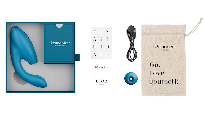 Womanizer DUO2 Petrolウーマナイザー デュオ2 ブルーベリー 吸引バイブ 2点責め 大人のおもちゃ