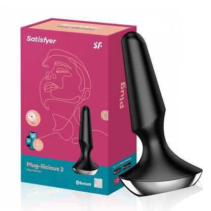 Satisfyer Plug-ilicious 2 アナルバイブ 前立腺刺激 遠隔操作  黒・銀 大人のおもちゃ