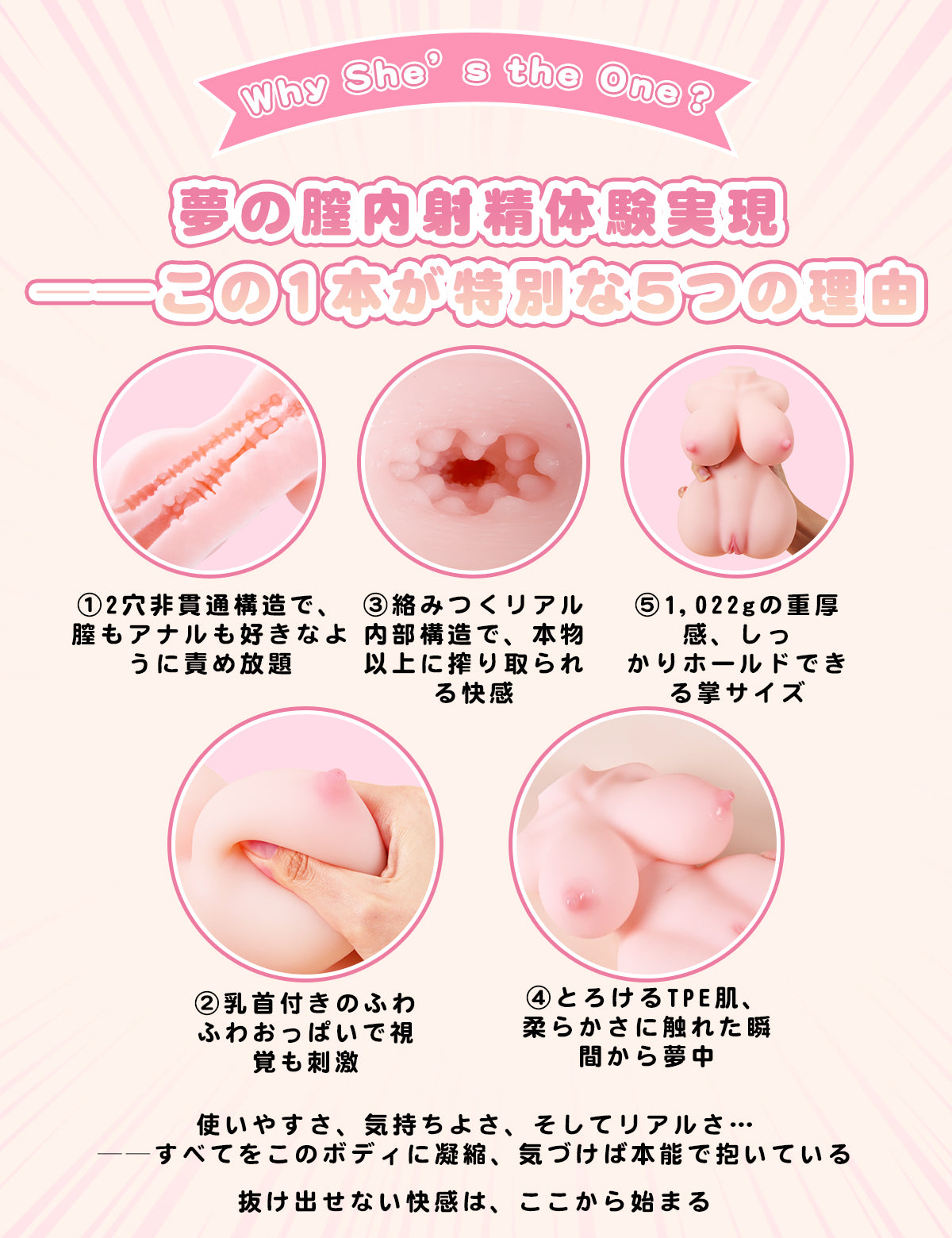 MOMONII 欲情巨乳 掌中爆乳ドール オナホール 2穴×非貫通×中出し 据え置き型 アダルトグッズ