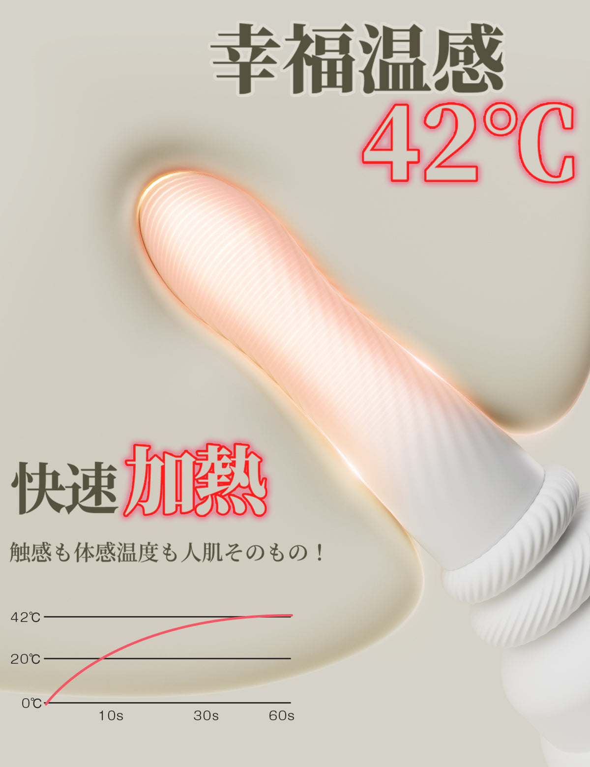 ToyCod 白潮姫 絶倫連打 1本型バイブ ピストン+振動+加熱 ポルチオ直撃 アプリ遠隔操作 女性向け ラブグッズ